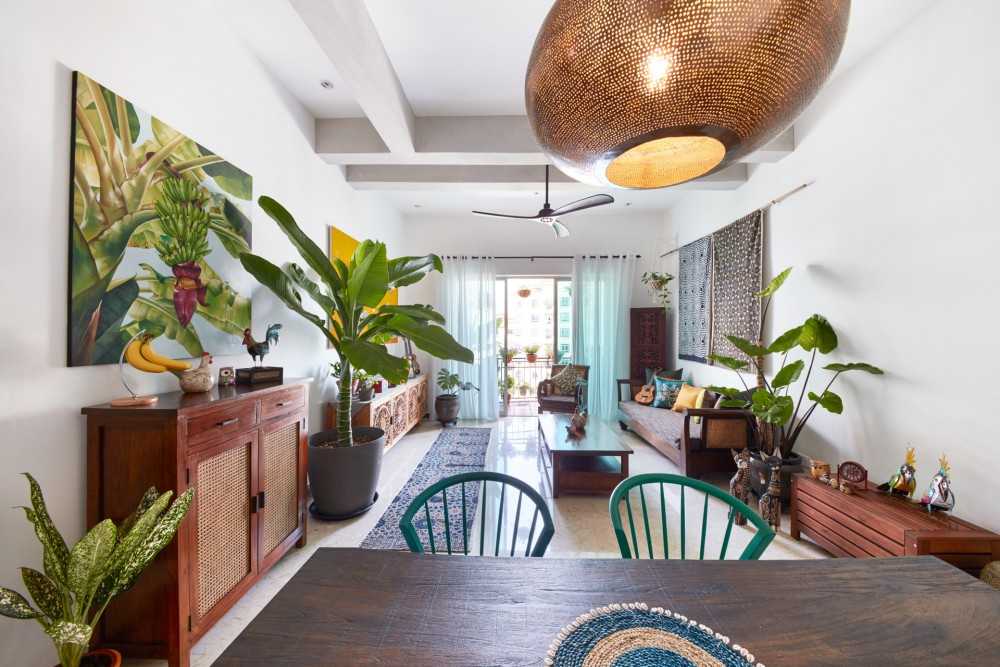 Country Living Room with Sofa and Sideboard