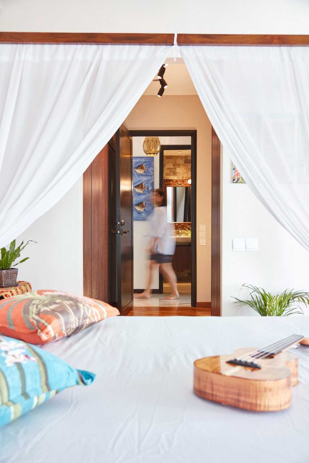 Country Bedroom with Platform Bed and Queen Bed