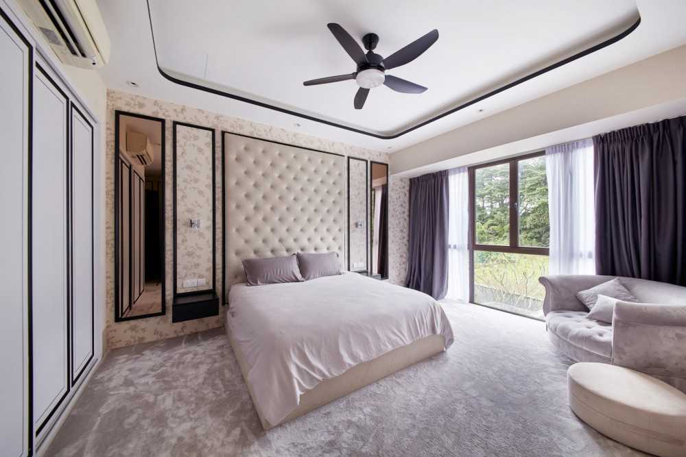 Modern Bedroom with Feature Wall and Carpet