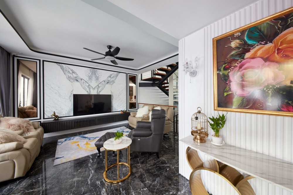 Modern Living Room with Sofa and Console Table