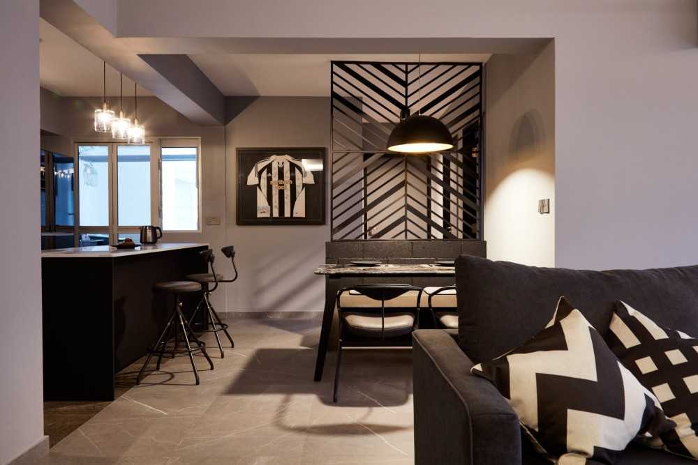 Modern Dining Room with Kitchen Island and Dining Table