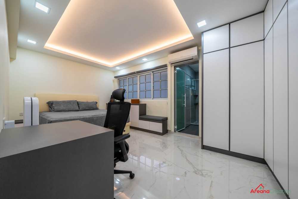 Contemporary Bedroom with Cove Lighting and Wardrobe