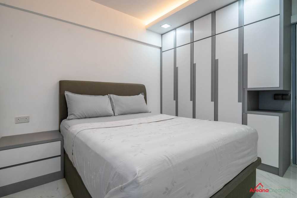 Contemporary Bedroom with Drop Light and Cove Lighting