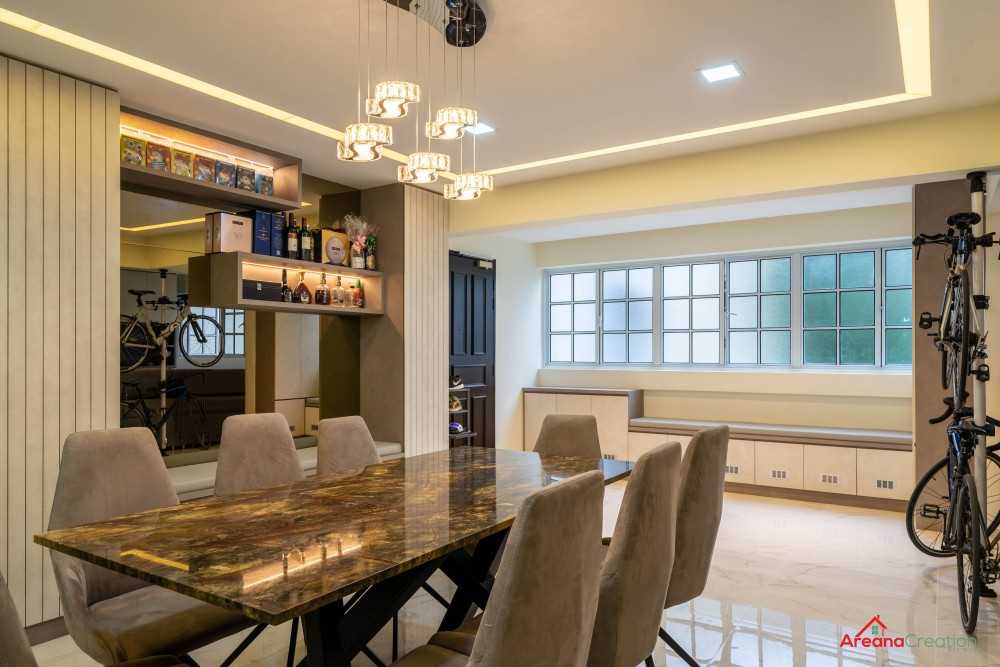 Contemporary Dining Room with Dining Table and Dining Chairs