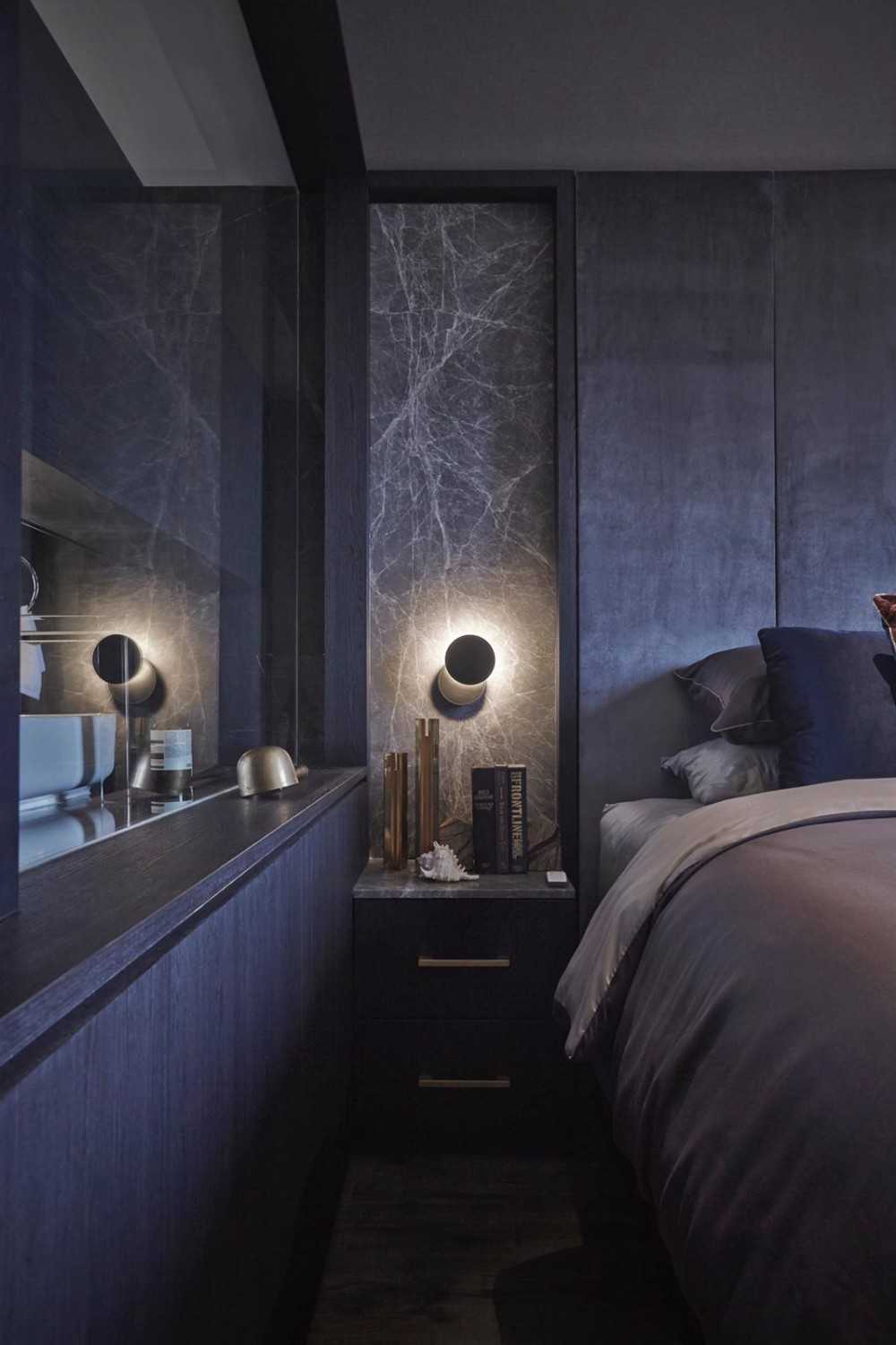 Contemporary Bedroom with Single Bed and Bed