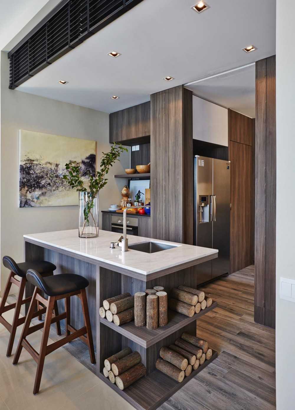 Industrial Kitchen with Countertop and Kitchen Island
