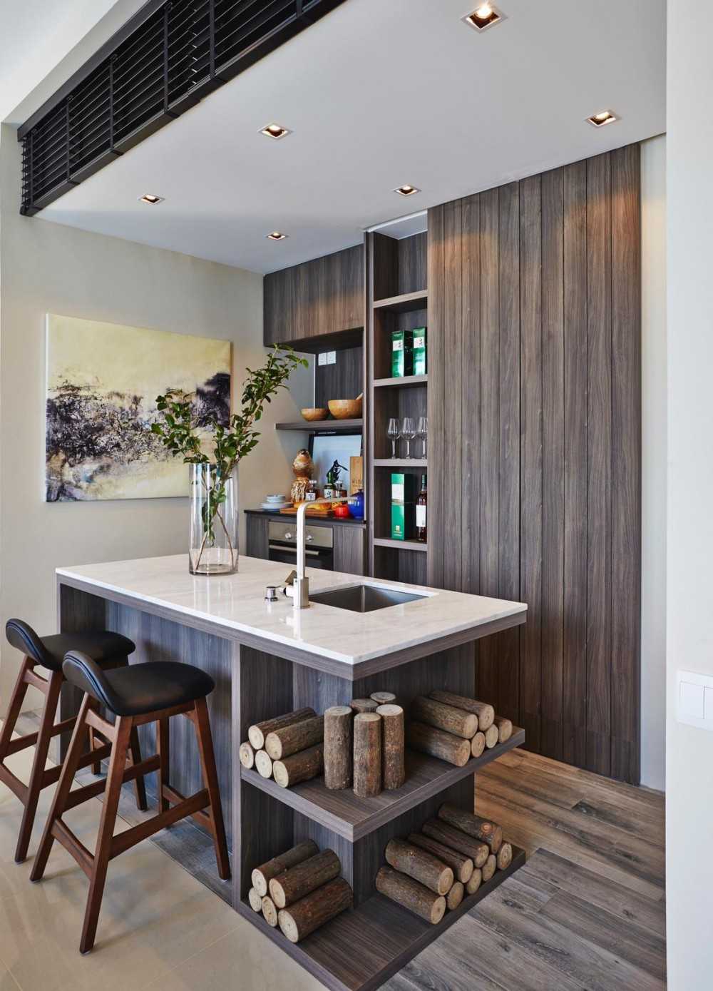 Industrial Kitchen with Kitchen Island and Open Kitchen