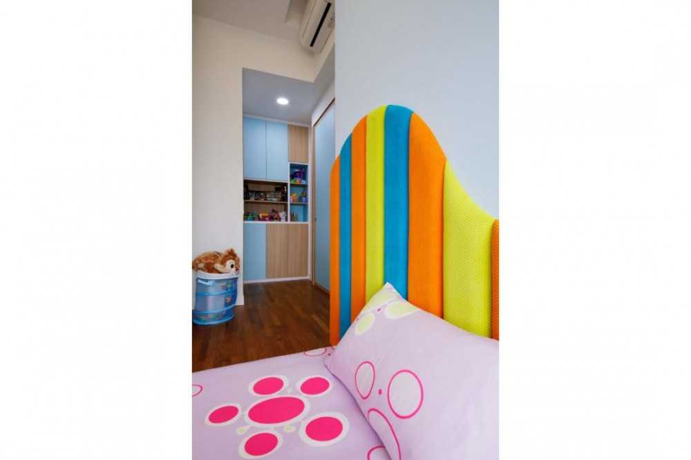 Contemporary Bedroom with Single Bed and Open Storage