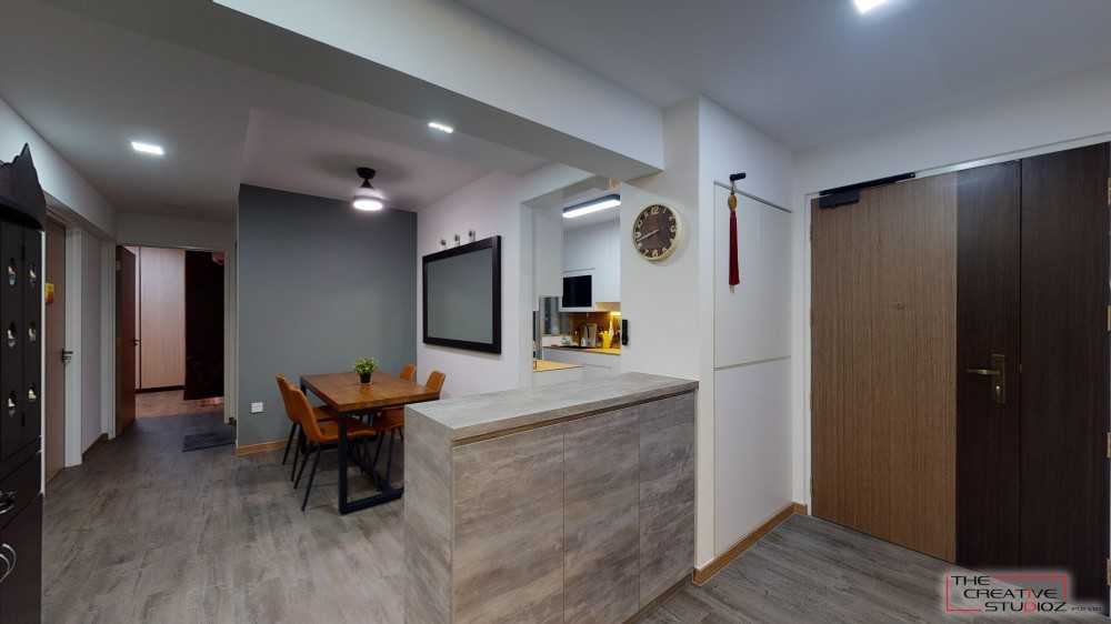 Scandinavian Foyer with Artwork and Console Table