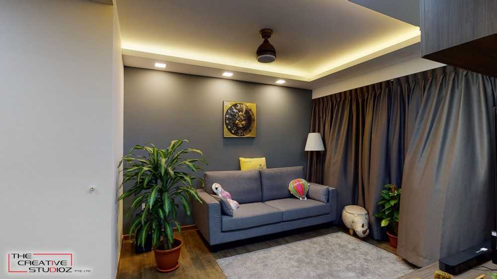 Scandinavian Living Room with Sofa and TV