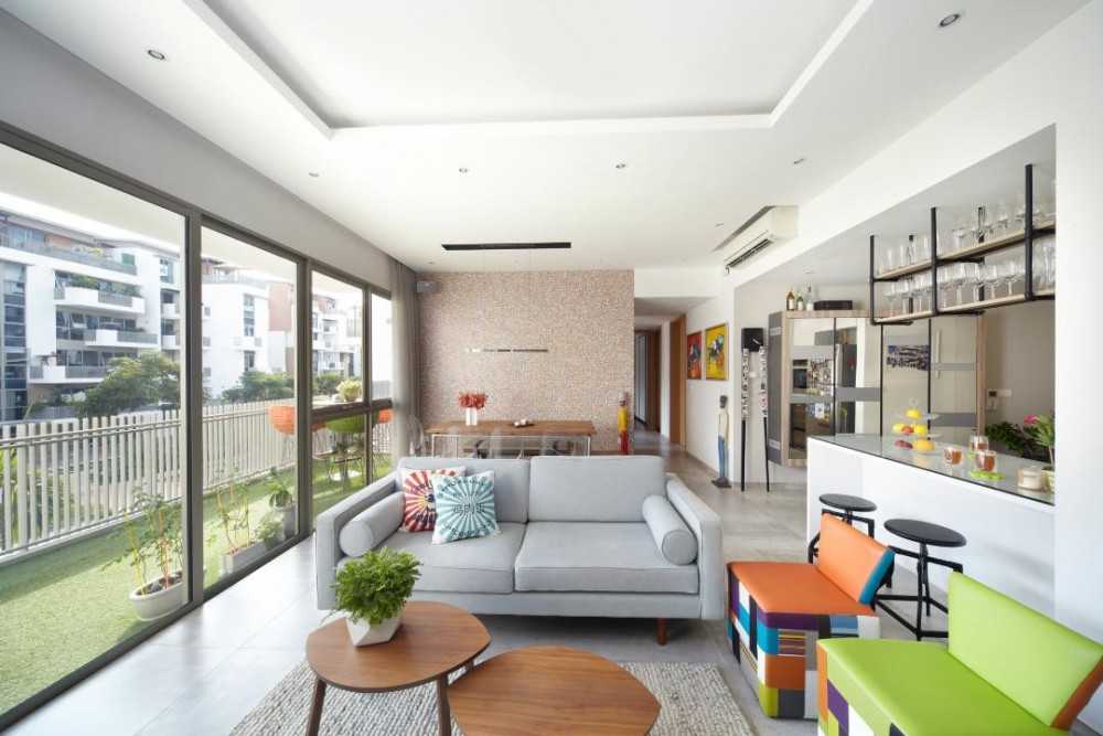 Eclectic Living Room with Sofa and Armchairs