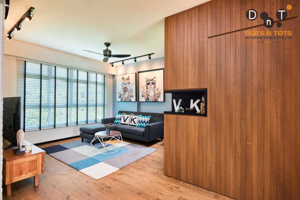 Modern Living Room with TV Console and Feature Wall