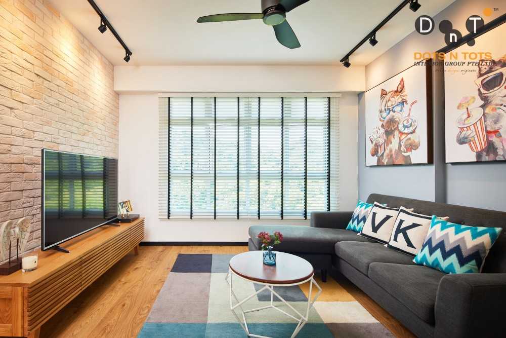 Modern Living Room with TV Console and Feature Wall