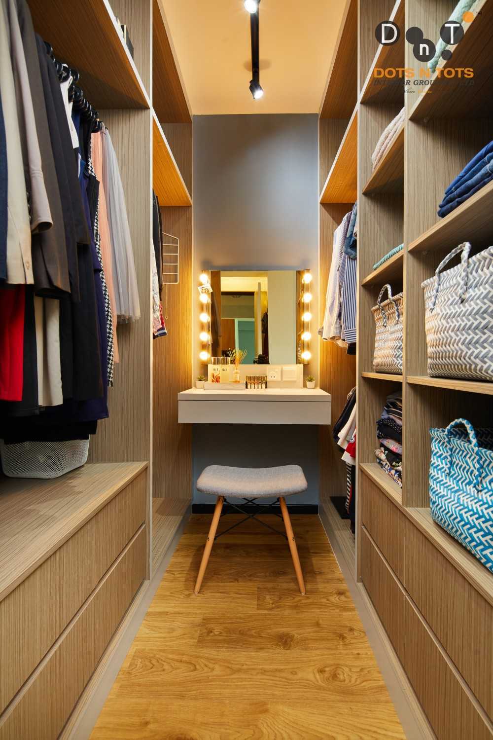 Modern Walk-in Wardrobe with Mirror and Wardrobe