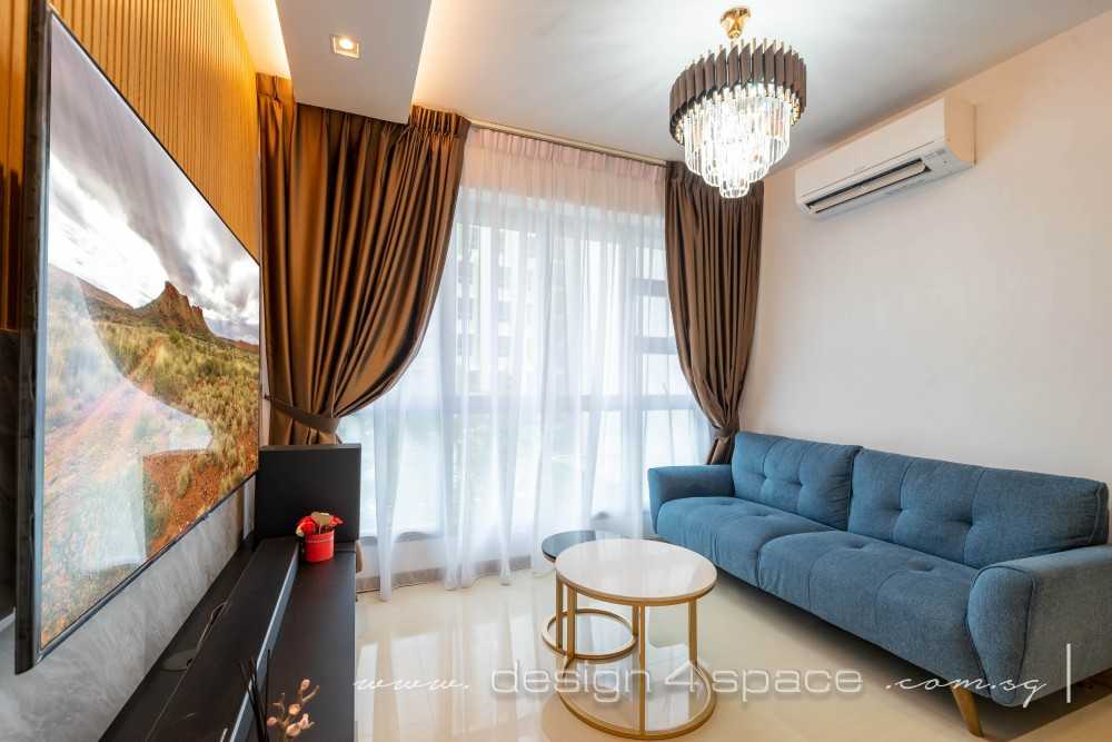 Modern Living Room with TV Console and Feature Wall