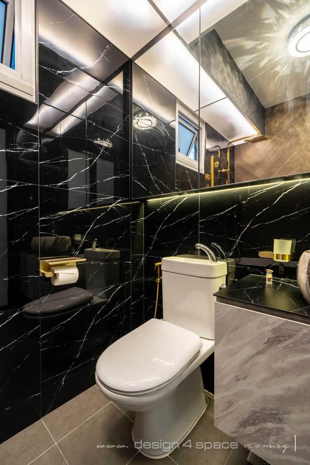 Modern Bathroom with Mirror and Shower Screen