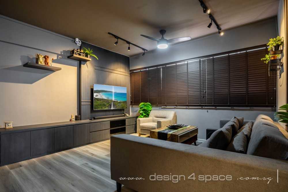 Contemporary Living Room with Vinyl Flooring and Wood Flooring