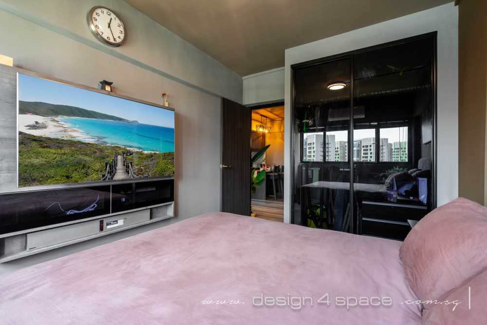 Contemporary Bedroom with Wardrobe and Built-in Bed