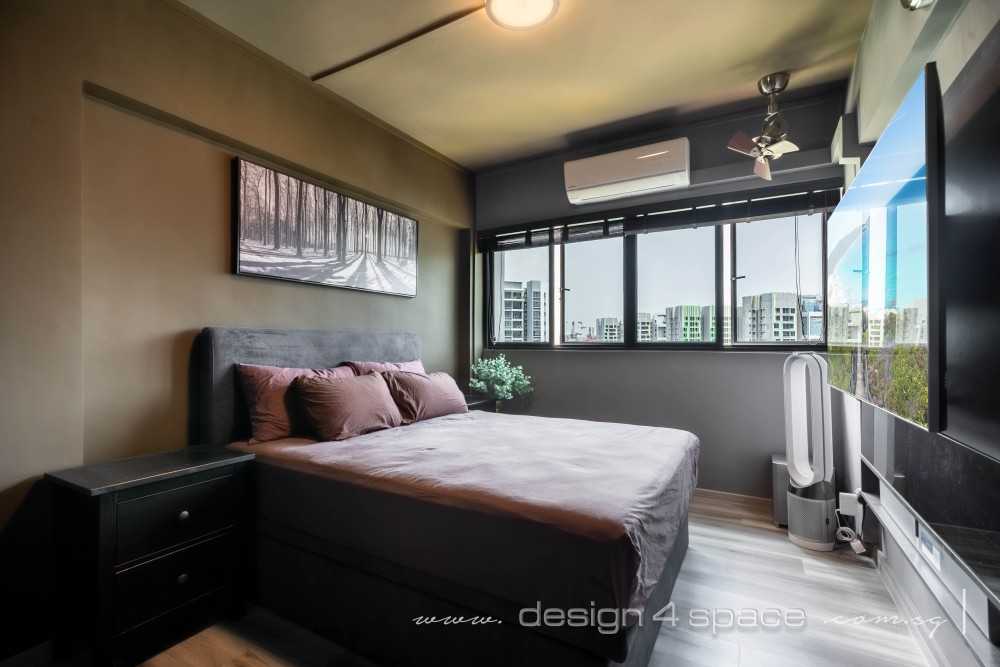 Contemporary Bedroom with Vinyl Flooring and Wood Flooring