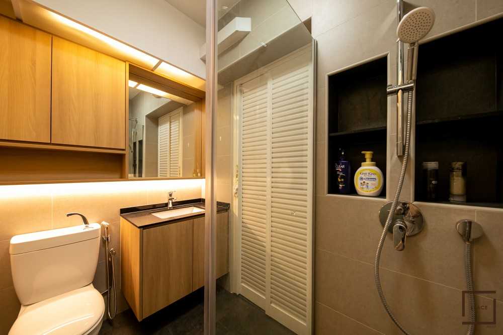 Scandinavian Bathroom with Mirror and Shower Screen