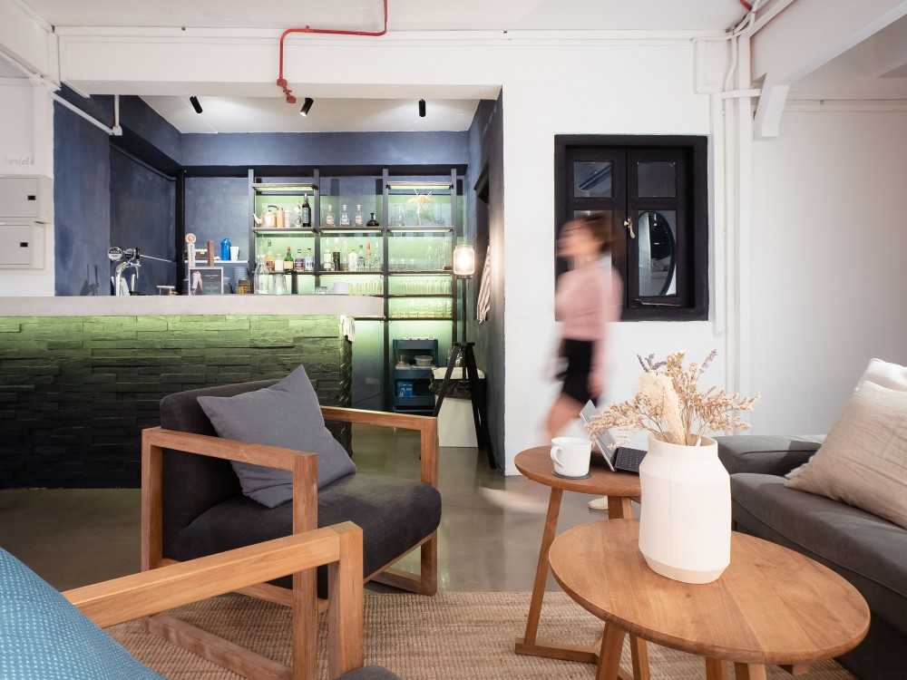 Modern Office with Armchairs and Coffee Table