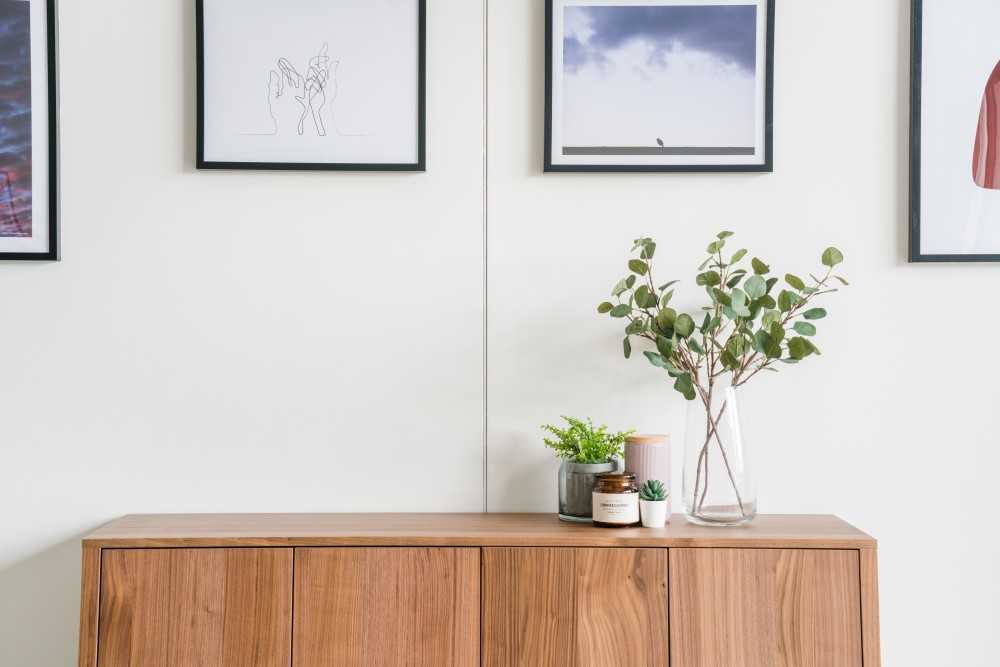 Eclectic Hallway with Artwork and Console Table