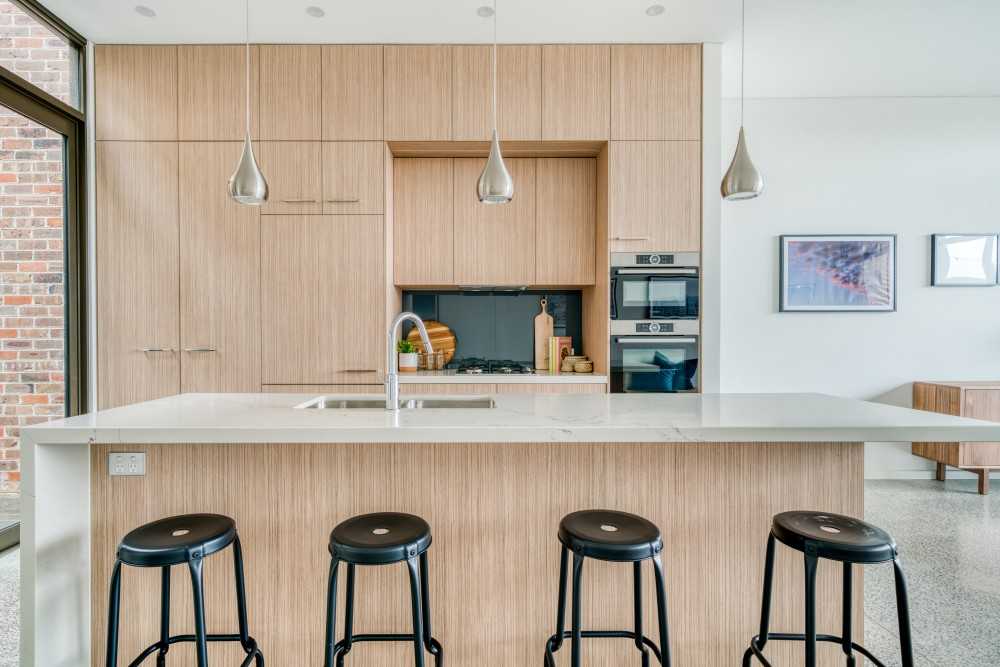 Eclectic Kids Room with Kitchen Island and Bar Counter