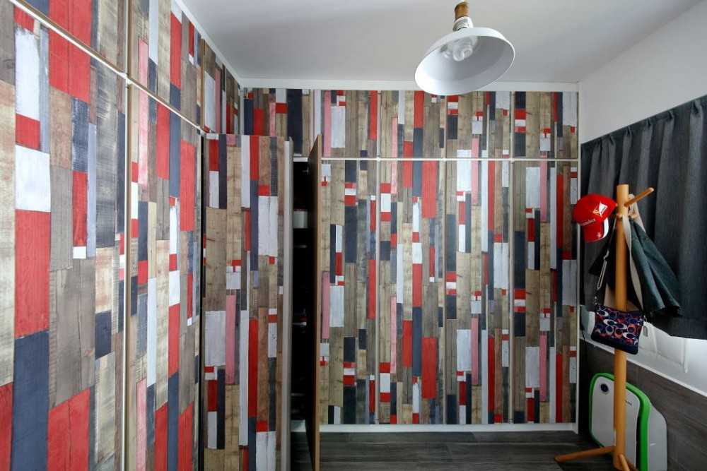 Eclectic Study with Coat Rack and Lighting