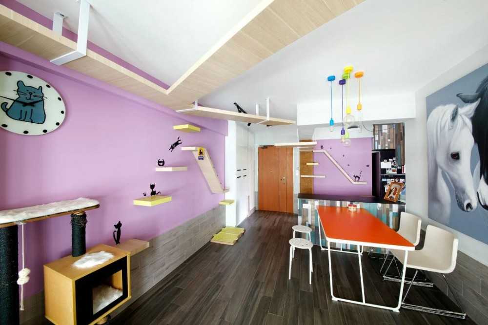Eclectic Dining Room with Dining Table and Dining Chairs