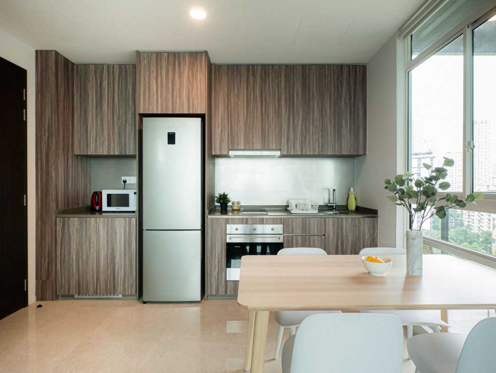Modern Kitchen with Dining Table and Dining Chairs