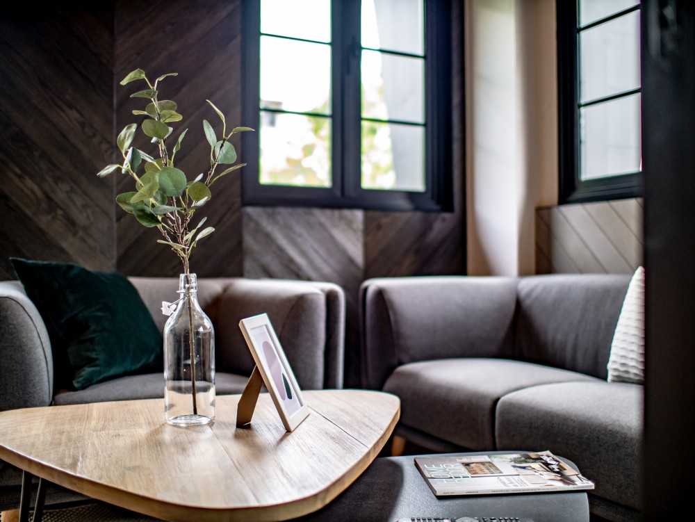Country Living Room with Sofa and Coffee Table