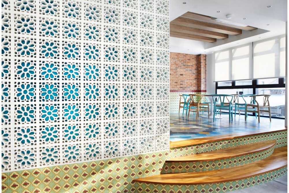 Eclectic Entryway with Porcelain Tiles and Tiles