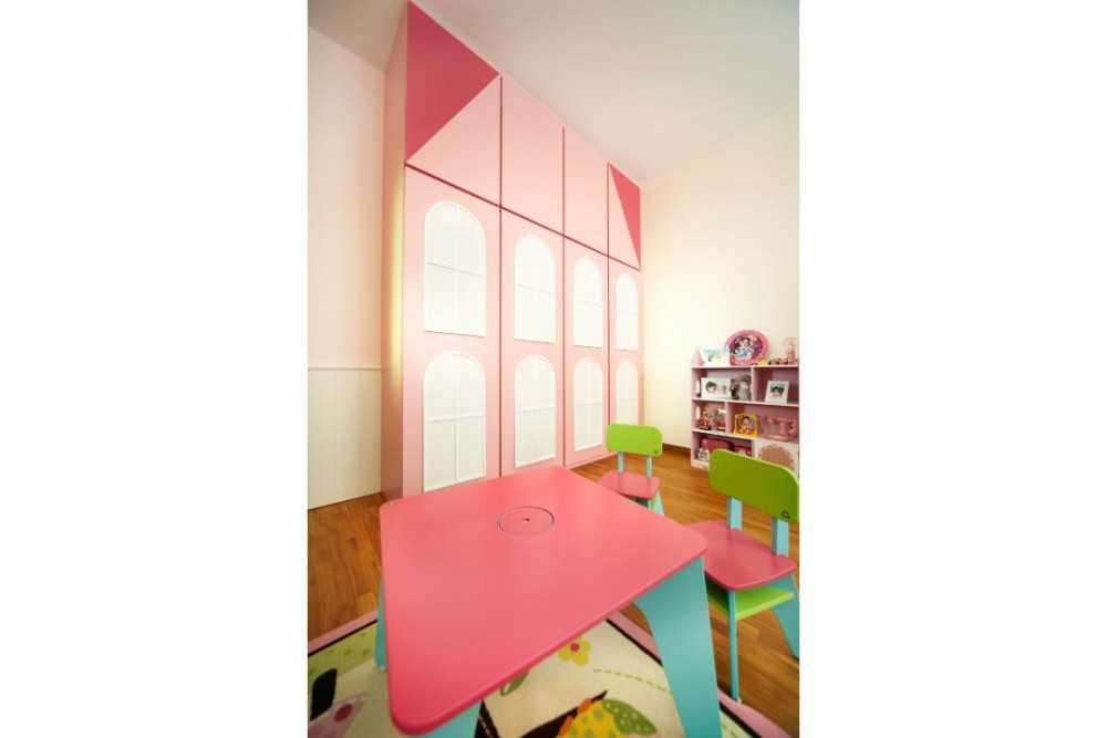 Eclectic Kids Room with Children's Storage and Children's Furniture