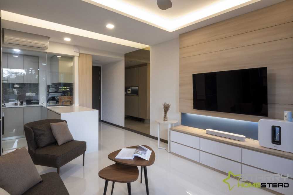 Contemporary Living Room with TV Console and Sofa