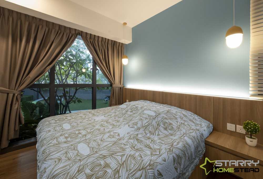 Contemporary Bedroom with Bedside Table and Bed