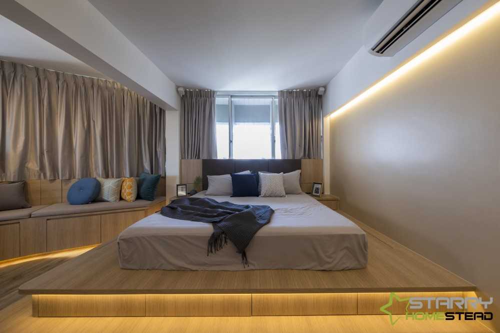 Modern Bedroom with Platform Bed and Cove Lighting