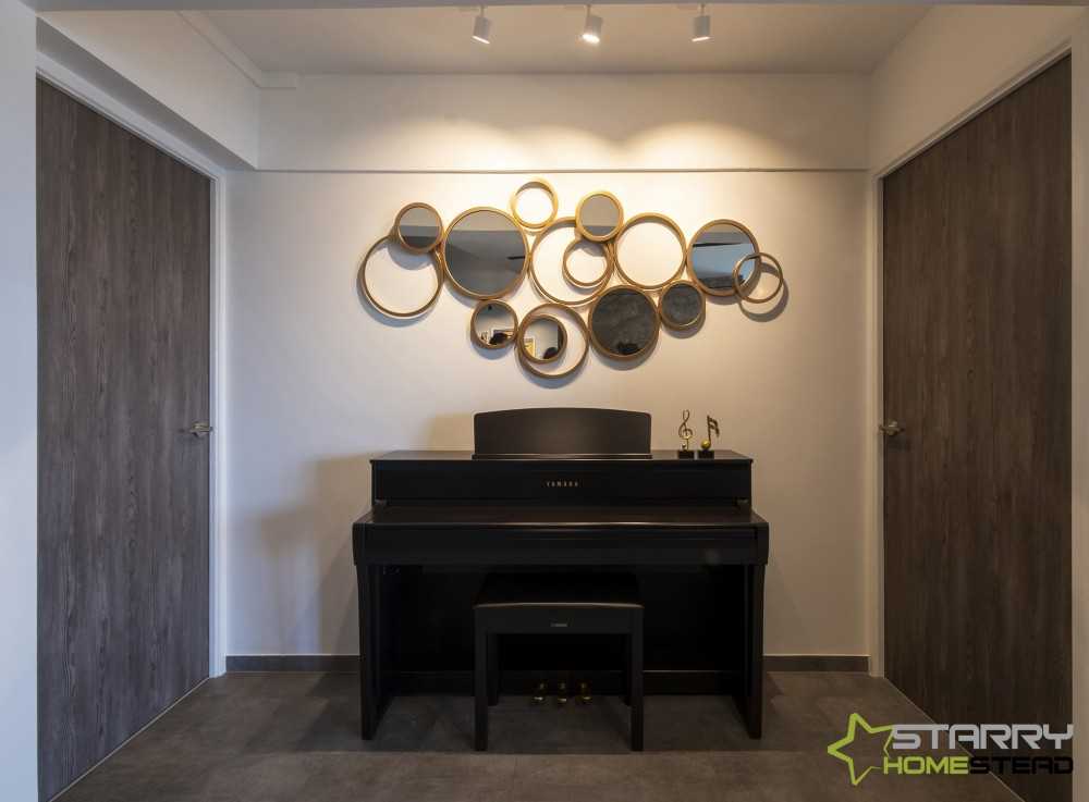 Modern Living Room with Mirror and Lighting