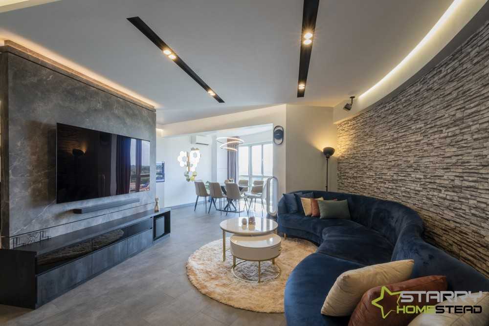 Modern Living Room with TV Console and Sofa