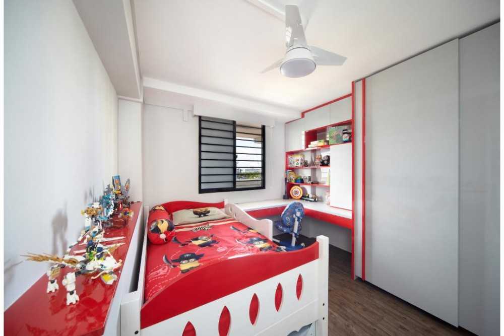 Modern Kids Room with Built-in Bed and Toys