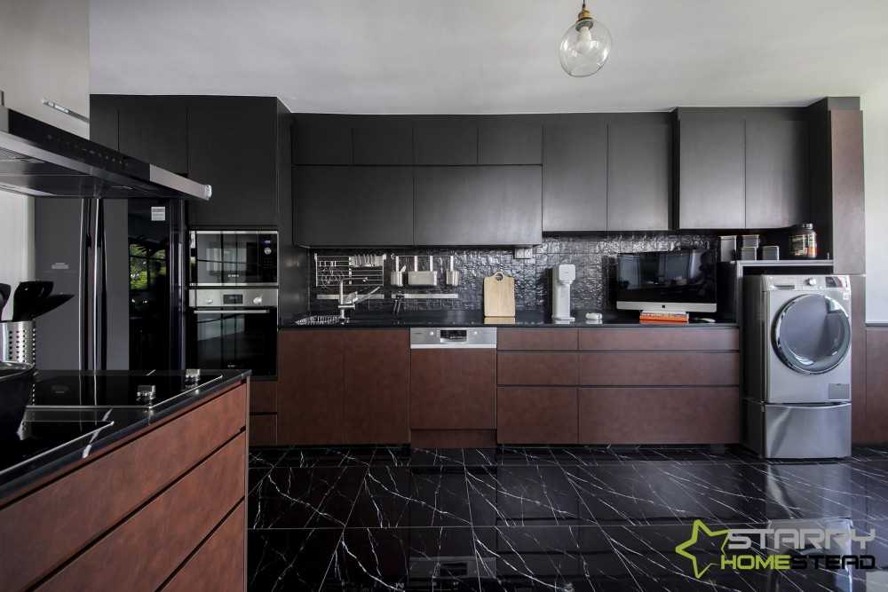 Modern Kitchen with Countertop and Kitchen Island