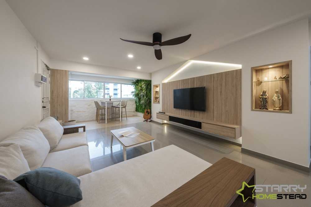 Scandinavian Living Room with TV Console and Wood TV Console