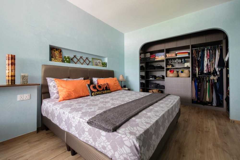 Eclectic Bedroom with Wardrobe and Queen Bed