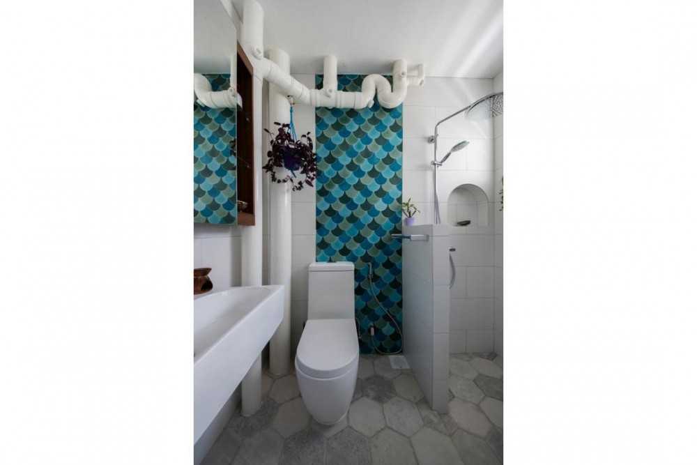 Eclectic Bathroom with Bathroom Sinks and Showers
