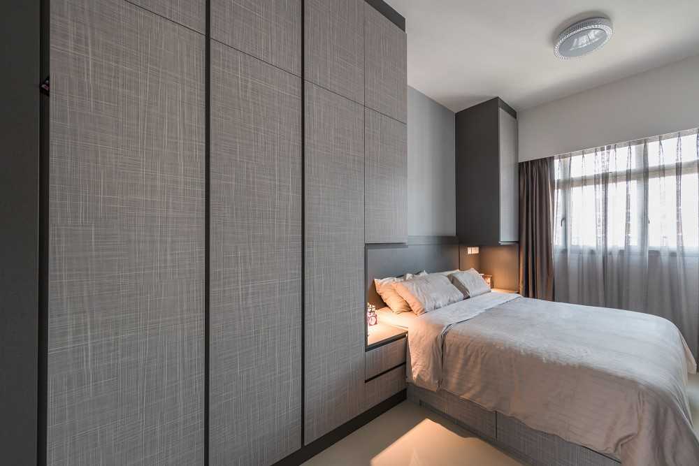 Asian Bedroom with Wardrobe and Built-in Bed