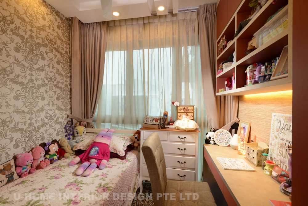 Vintage Bedroom with Built-in Bed and Children's Beds