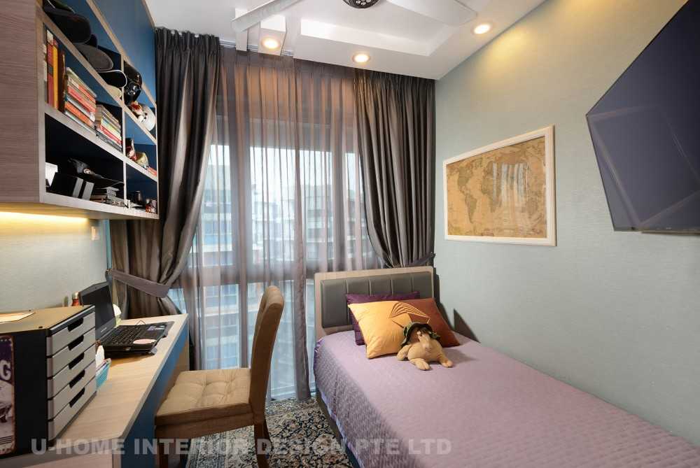 Vintage Bedroom with Built-in Bed and Children's Beds