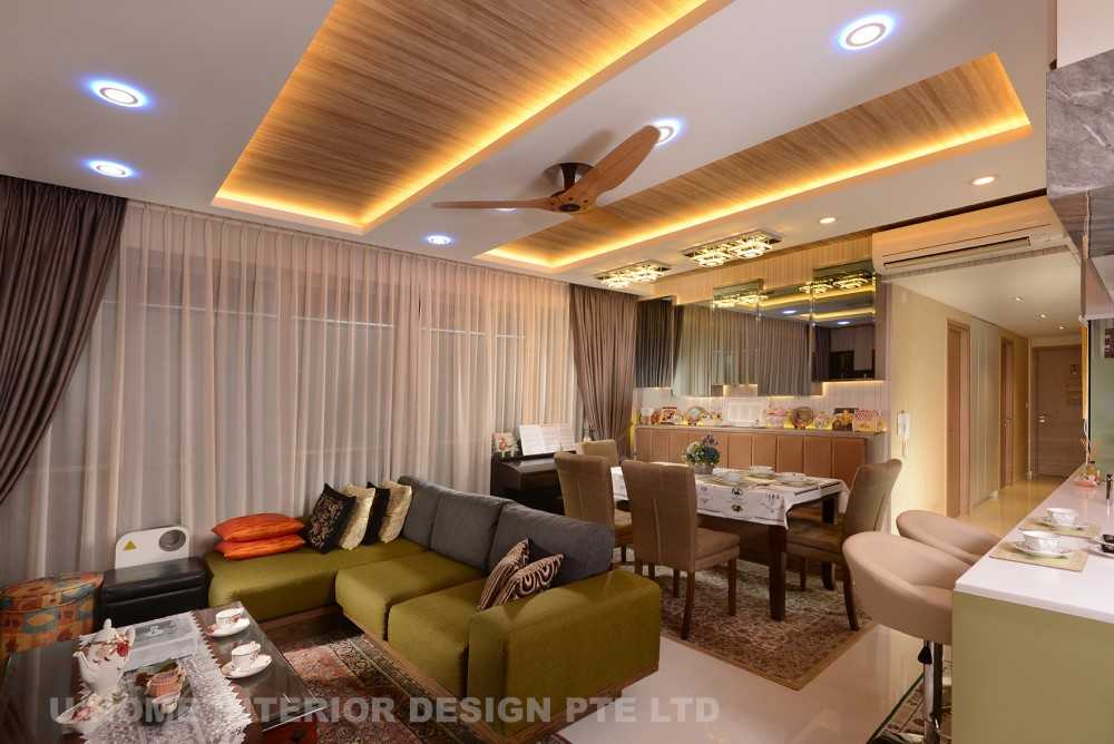 Vintage Dining Room with Cove Lighting and Ceiling Light