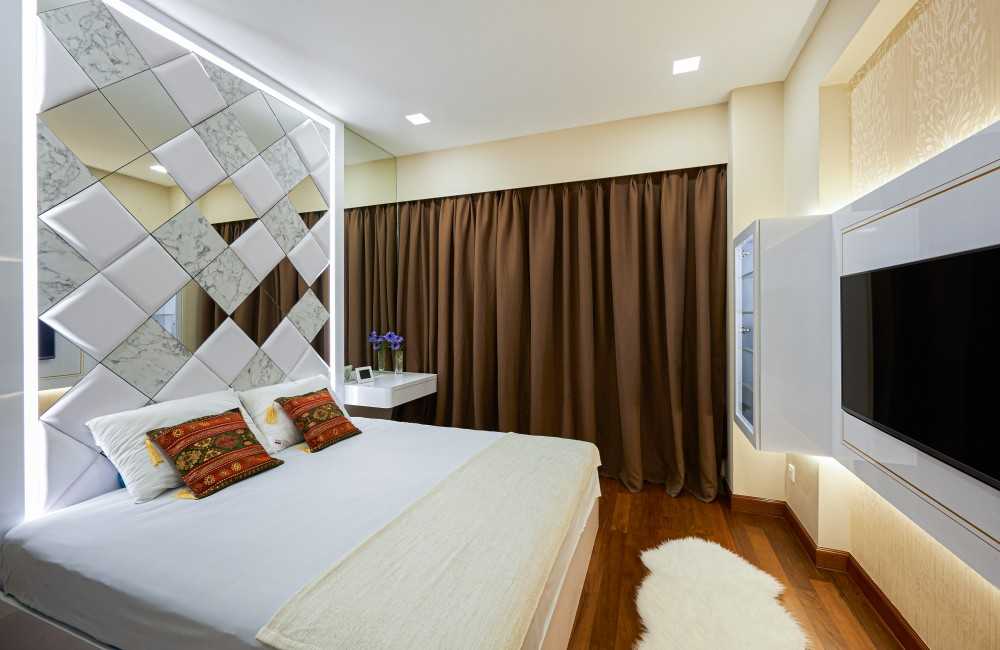Country Bedroom with Feature Wall and Built-in Bed