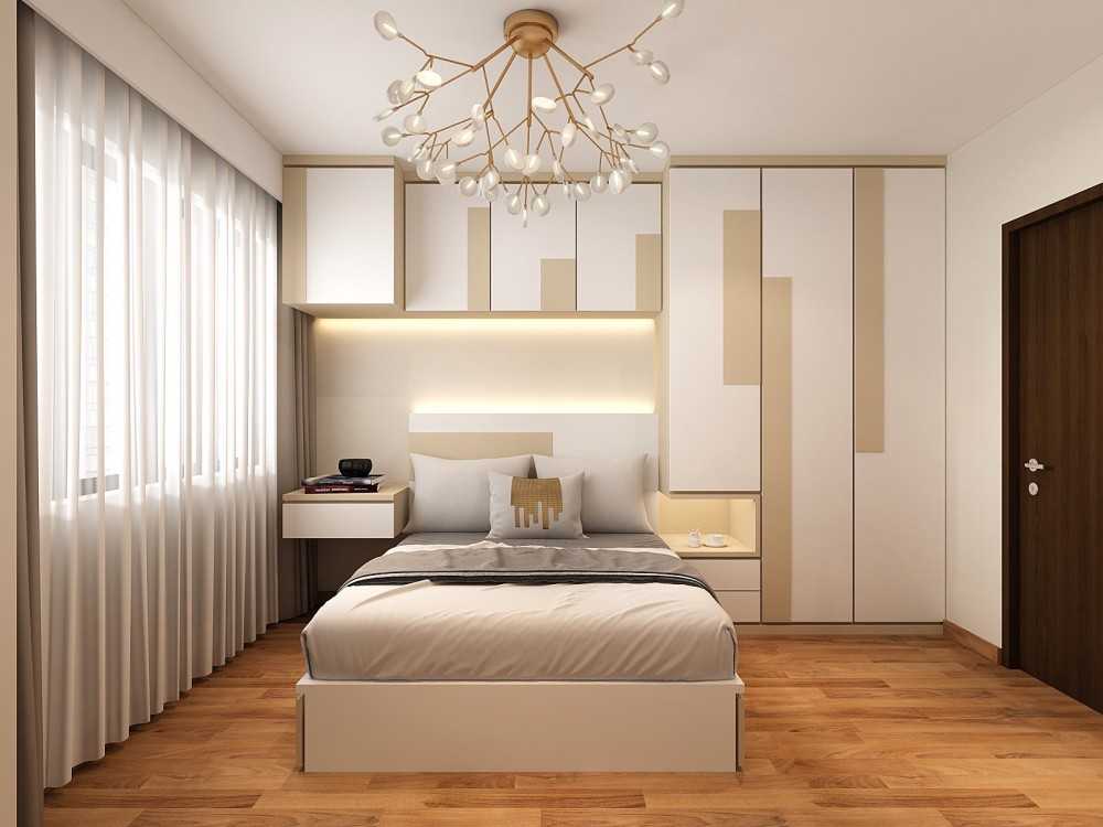 Scandinavian Bedroom with Wardrobe and Built-in Bed