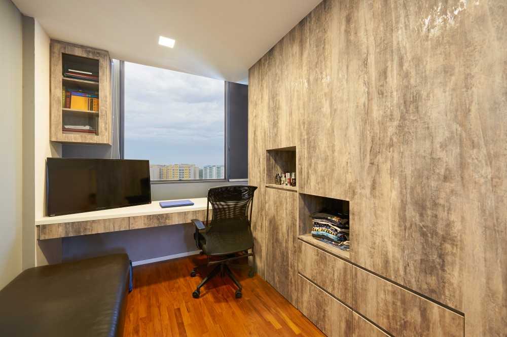 Modern Study with Bookshelf and Downlights